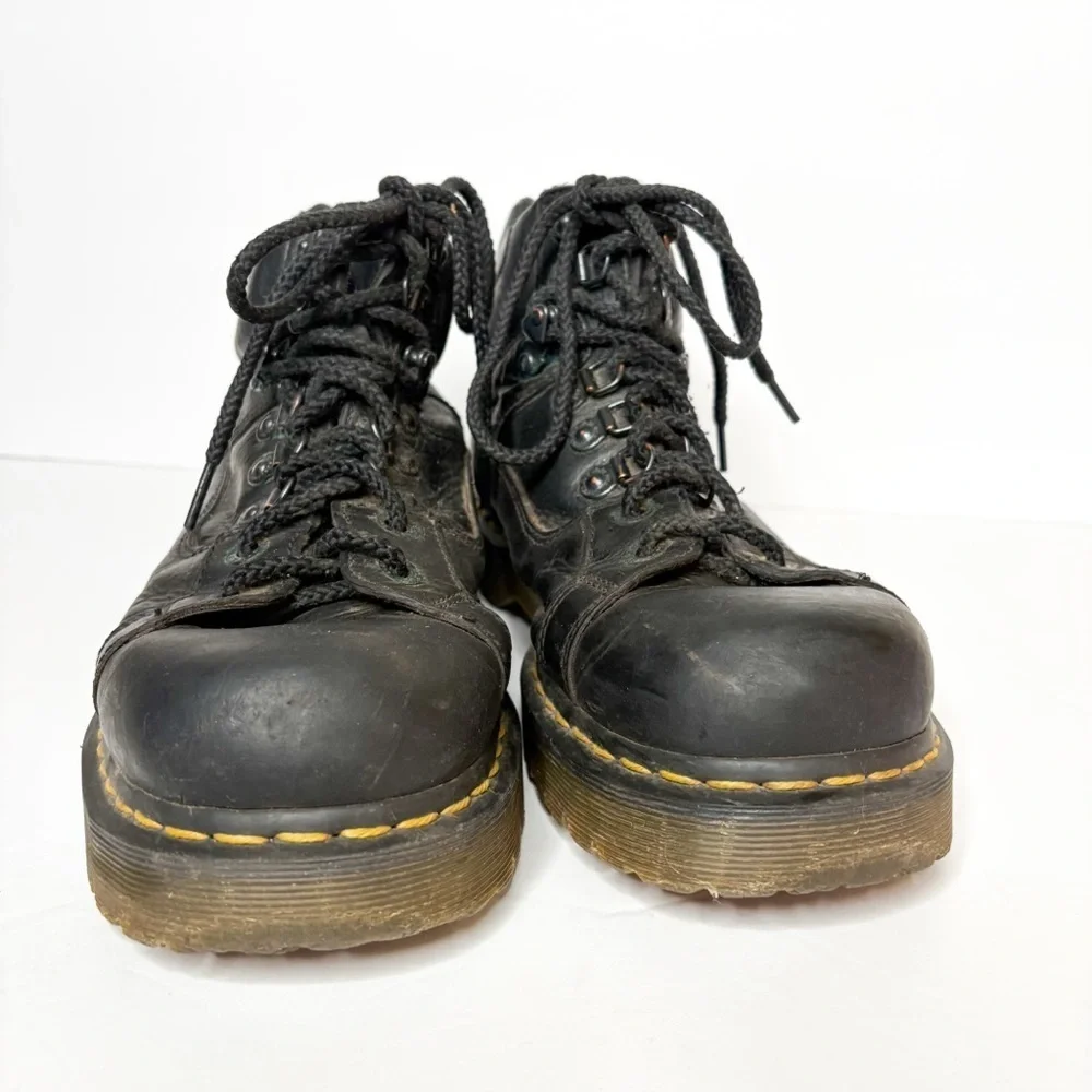 VTG Y2K Dr. Martens Black Leather Men's Boots Chunky Size 9